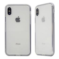 Apple iPhone X, gumiran ovitek (TPU+ALU), siv_1