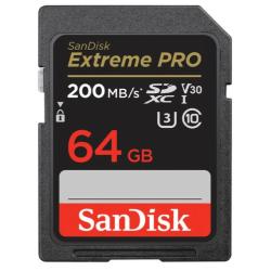 Spominska kartica Sandisk MicroSDXC 64GB Extreme Pro, 200 / 90MB / s, UHS-I, C10, U3, V30