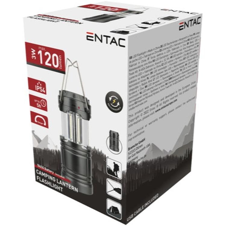 Svetilka za kampiranje Entac 91085, 3 W, 120 lm, 3x AA, IP54