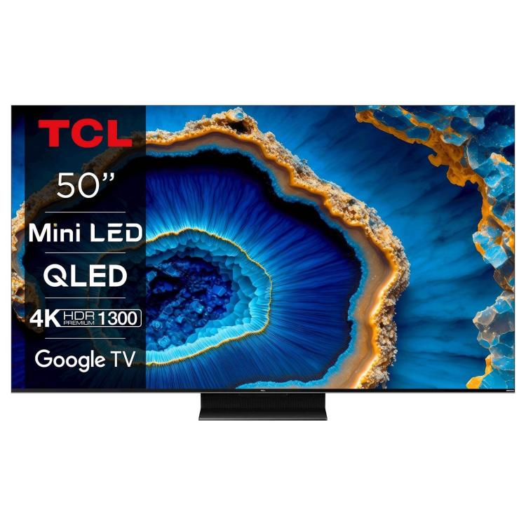 Televizor TCL 50C805 4K Ultra HD, Mini LED, QLED, Smart TV, diagonala 126 cm