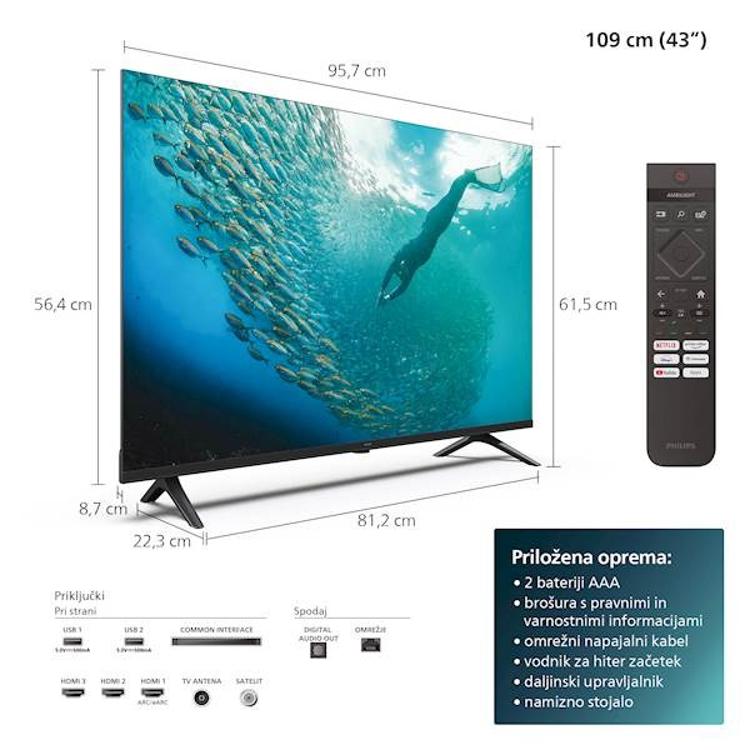 Televizor Philips 43PUS7009, 4K UHD, Smart TV, diagonala 108 cm