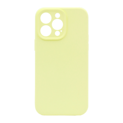 Silikonski ovitek (liquid silicone) za Apple iPhone 15 Pro, Soft, pastelno rumena