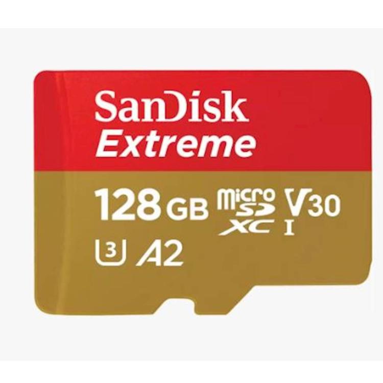 Spominska kartica Sandisk MicroSDXC 128GB Extreme, 190 / 90MB / s, A2, UHS-I, V30, U3, C10