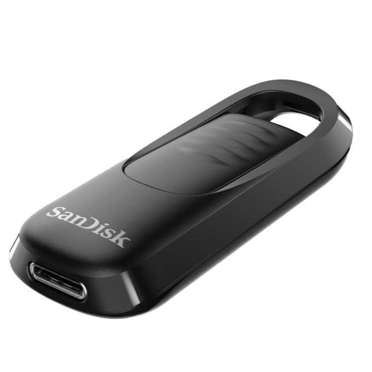 USB-C ključ SanDisk Ultra Slider 64 GB, 3.2 Gen1, 300 MB/s, črn