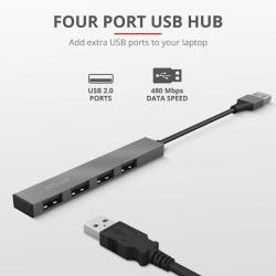 USB portni razdelilnik Trust HUB Halyx 4