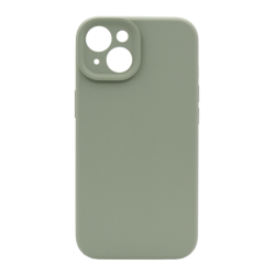 Silikonski ovitek (liquid silicone) za Apple iPhone 15, Soft, sivo zelena