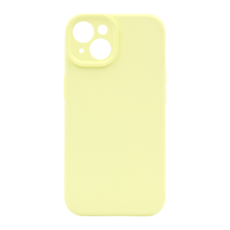 Silikonski ovitek (liquid silicone) za Apple iPhone 15, Soft, pastelno rumena