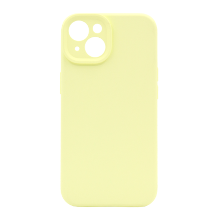Silikonski ovitek (liquid silicone) za Apple iPhone 15 Plus, Soft, pastelno rumena