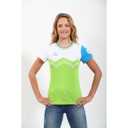 Ženska navijaška majica PEAK S1600, zeleno-bela, velikost M
