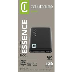 Prenosna baterija CellularLine Essence, 5000 mAh, črna