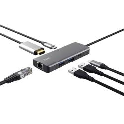 Multiport razdelilnik Trust Dalyx, 6 v 1, USB - C